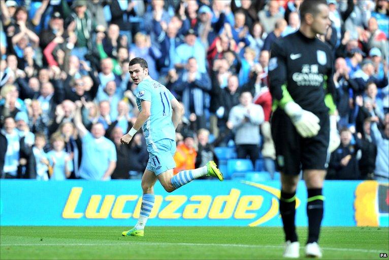 Adam Johnson scores for Man City