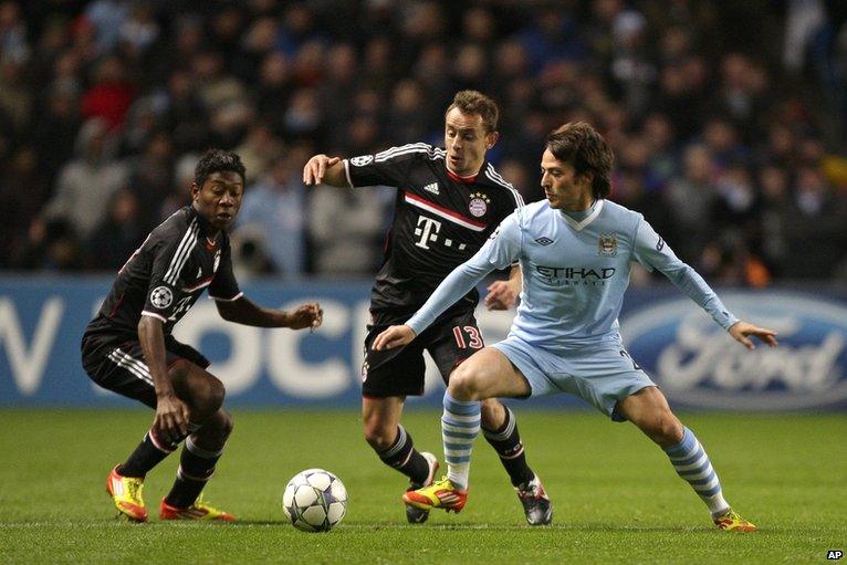 David Silva (right) scores for Manchester City