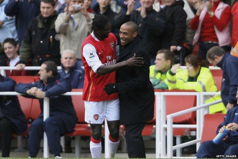 Emmanuel Adebayor, Thierry Henry