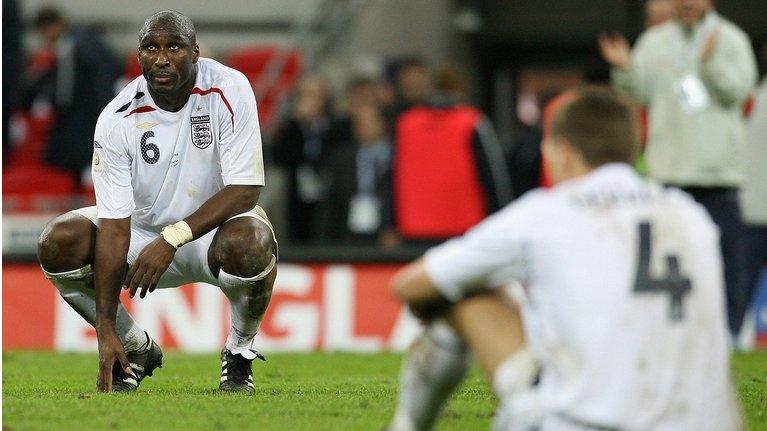 Sol Campbell playing for England in 2007