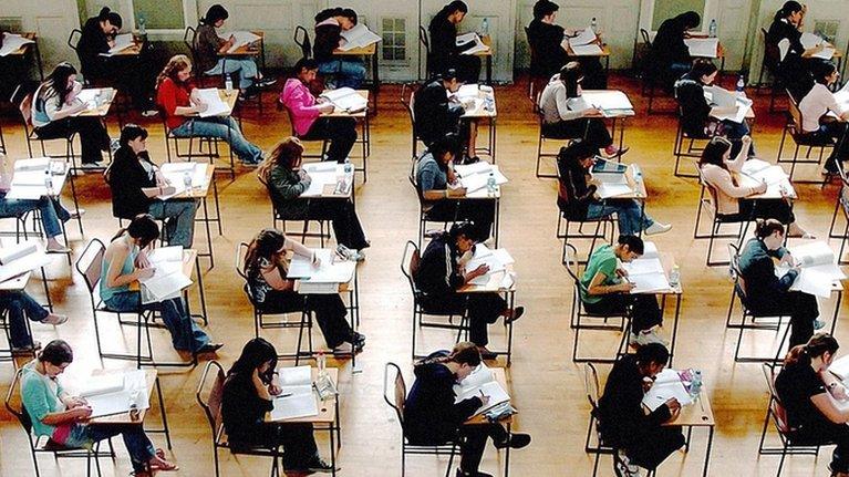 Pupils sitting exams