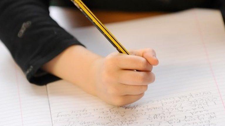 Child working in school