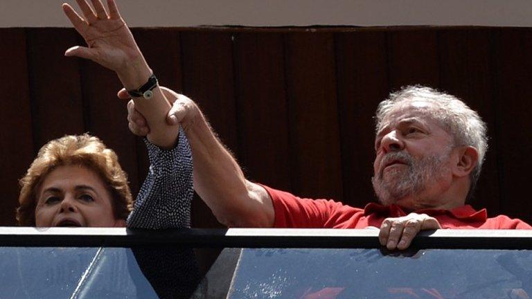 Brazilian President Dilma Rousseff with her predecessor Lula - 5 March