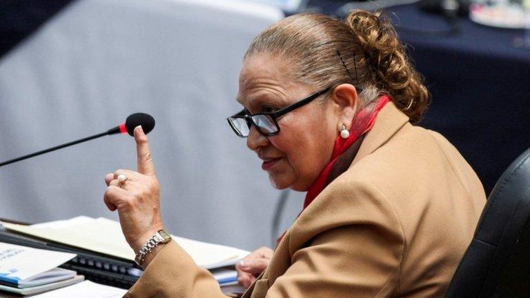 Guatemala's Attorney General Maria Consuelo Porras speaks at the Supreme Court of Justice in Guatemala City, Guatemala April 6, 2022