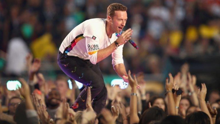 Coldplay perform at the Super Bowl