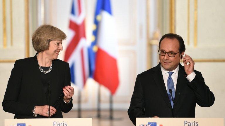 Theresa May and Francois Hollande