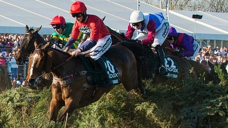 Horses clear the "Chair" fence