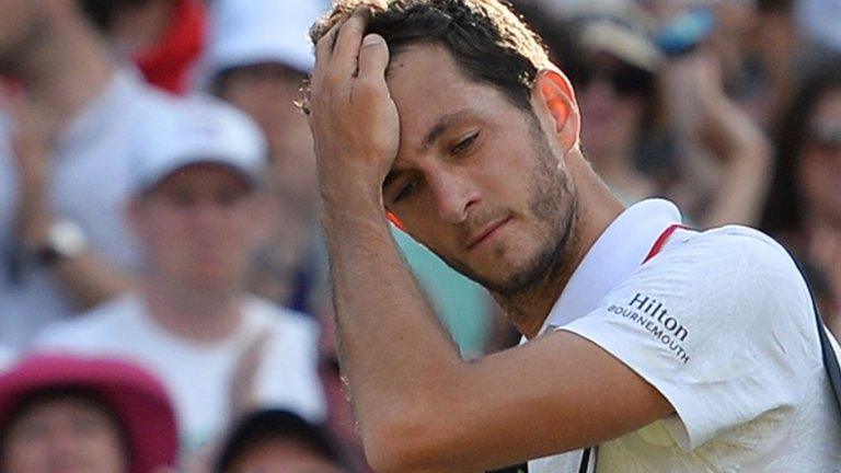 James Ward leaves Court One after his defeat