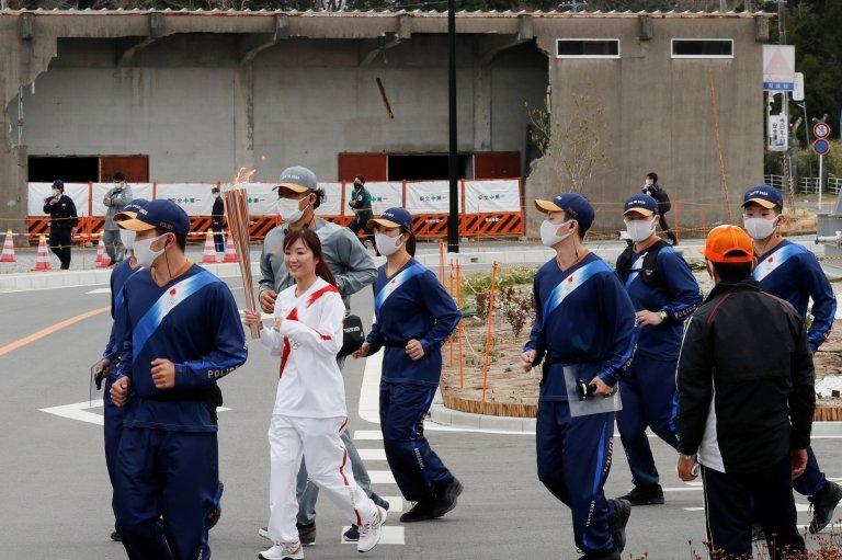 Runner passing through Naraha