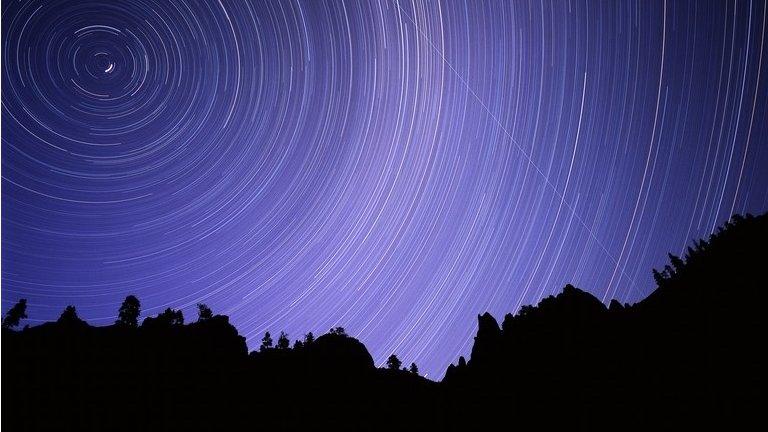 Time exposure photograph of polar stars during a meteor shower - file image