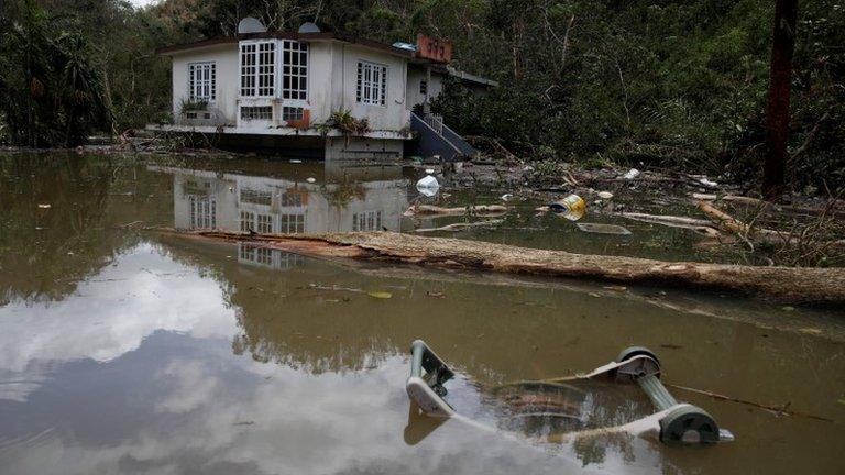 A house submerged by flood waters close to the Guajataca Dam. Photo: 23 September 2017