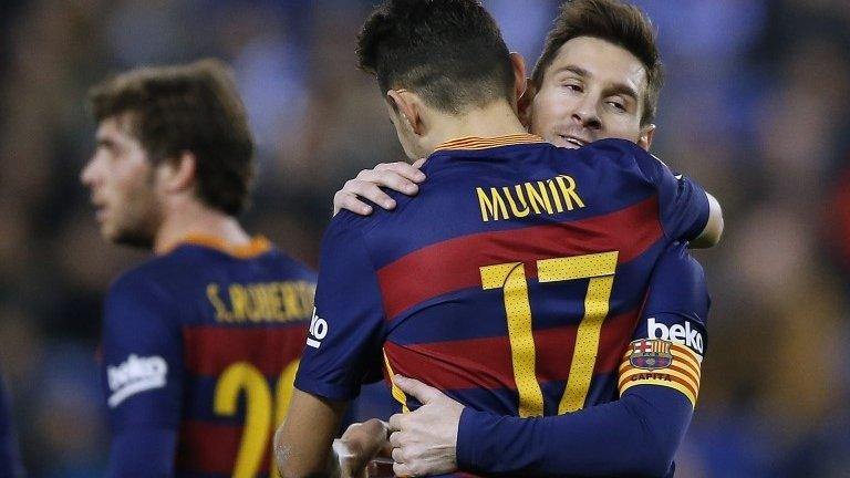 Lionel Messi and Munir El Haddadi