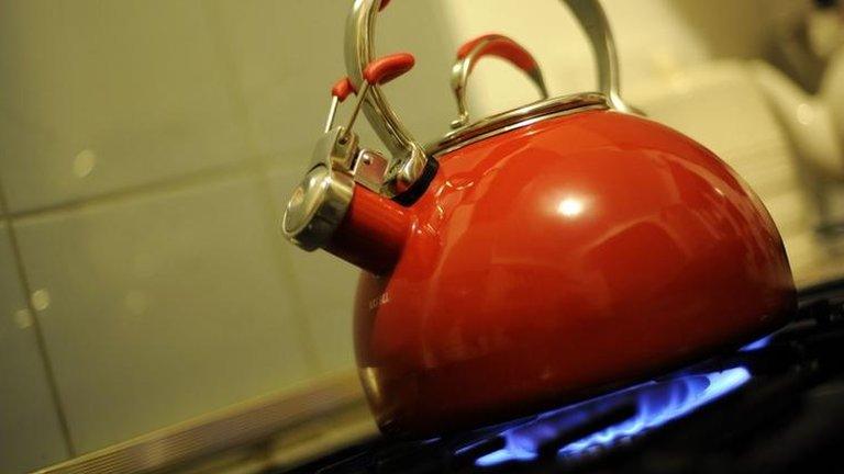 Kettle on gas hob