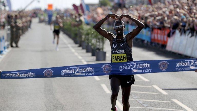 Mo Farah Wins Great North Run2016