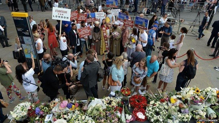 Flowers at scene of attack