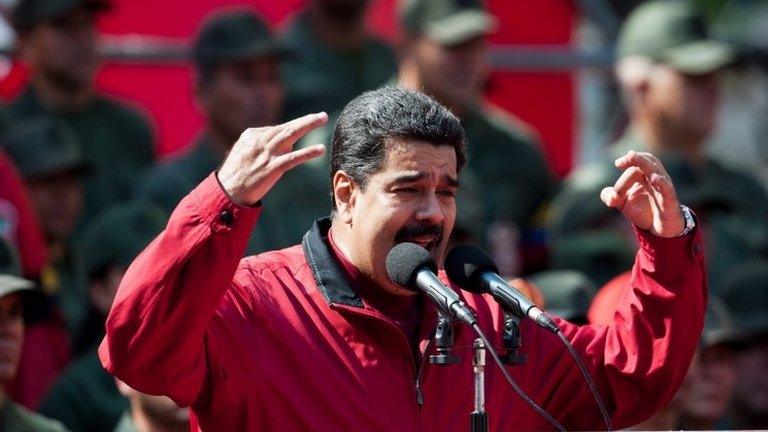 Nicolas Maduro in a rally in Caracas, 4 February