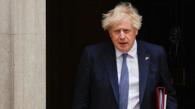 Boris Johnson leaves Dowing Street