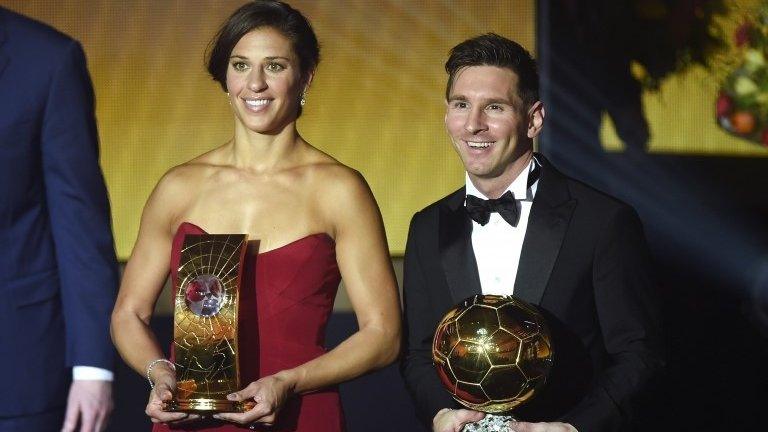 Carli Lloyd and Lionel Messi