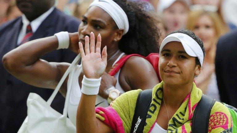 Heather Watson and Serena Williams