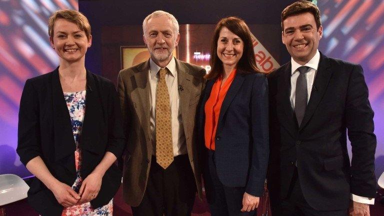 Labour leadership candidates: Yvette Cooper, Jeremy Corbyn, Liz Kendall, Andy Burnham