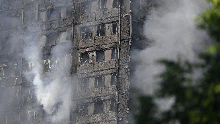 Grenfell Tower in smoke