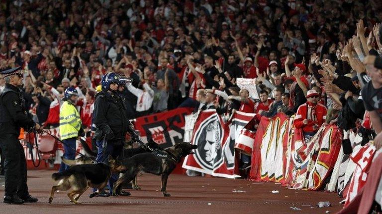 Police at Arsenal's Emirates Stadium