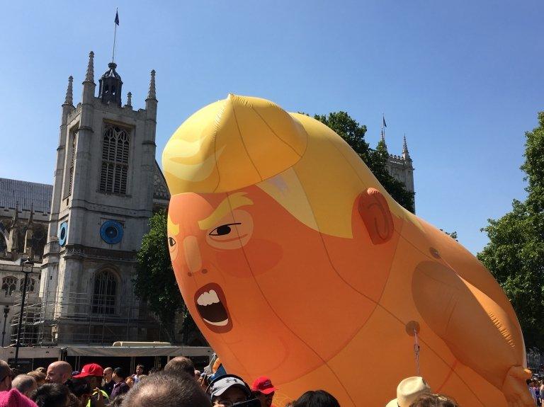 Trump balloon outside parliament