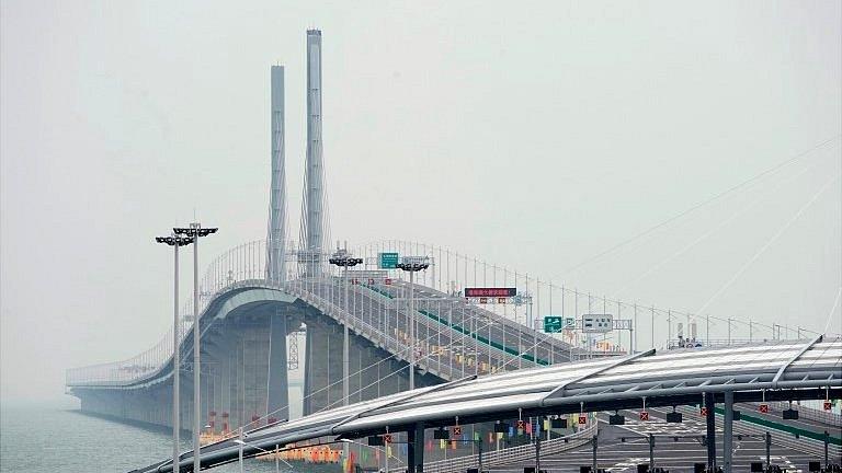 A general view of the Hong Kong-Zhuhai-Macau bridge after its opening ceremony in Zhuhai, China October 23, 2018.