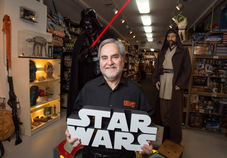 Steve Sansweet, owner of Rancho Obi-Wan, the world's largest private collection of Star Wars memorabilia, pictured on 24 November, 2015