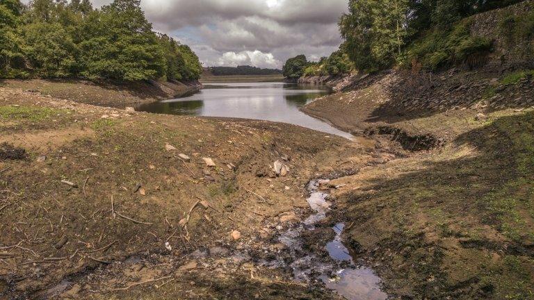 Dry reservoir in Yorkshire