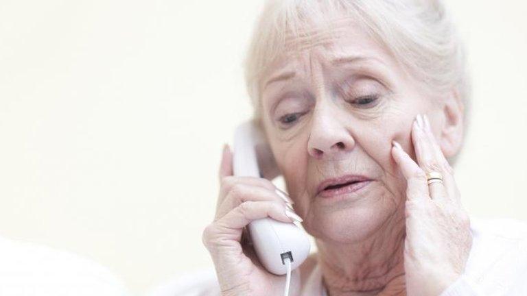 Older woman on phone