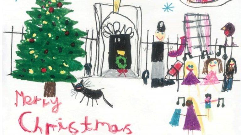 Christmas card designed for Theresa May by Isabelle Milnes, from her constituency