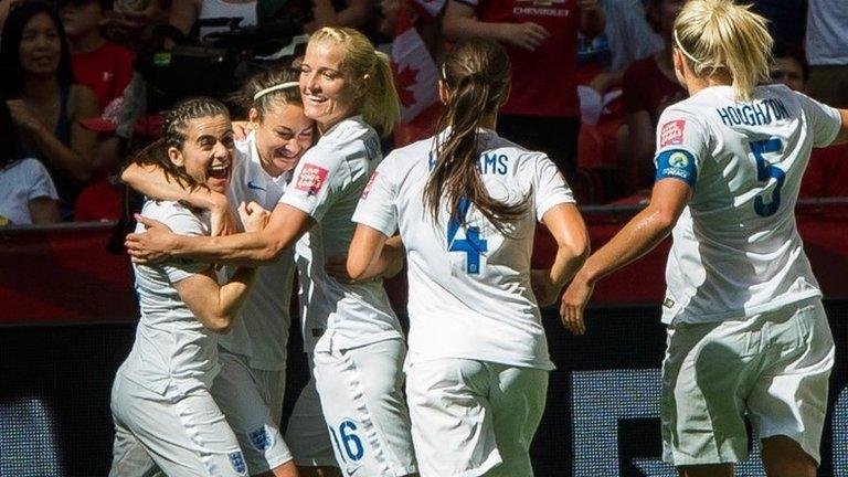 England's players celebrate