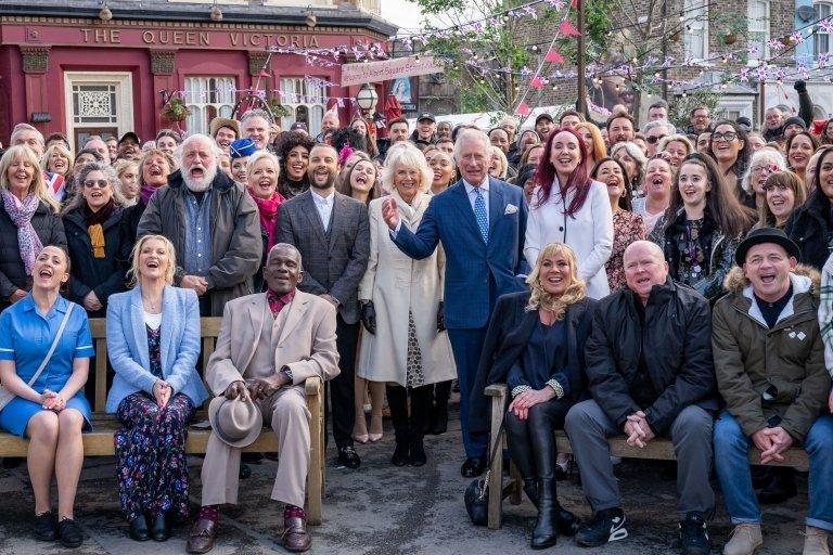 King Charles visiting the EastEnders set in 2022