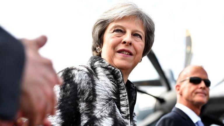 Prime Minister Theresa May at the Farnborough International Airshow