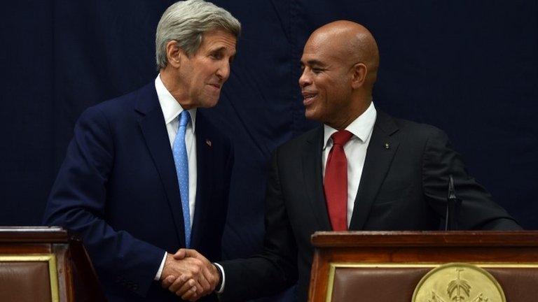 John Kerry and Michel Martelly