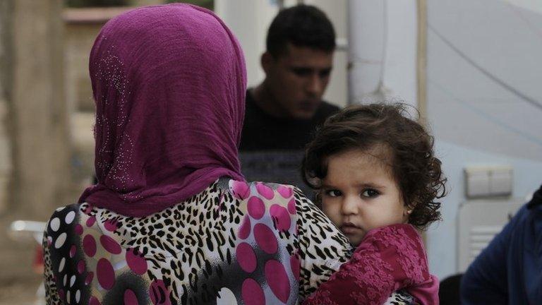 Syrian woman in in Sidon, Lebanon