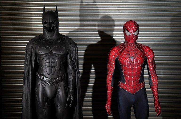 Batman and Spider-Man suits