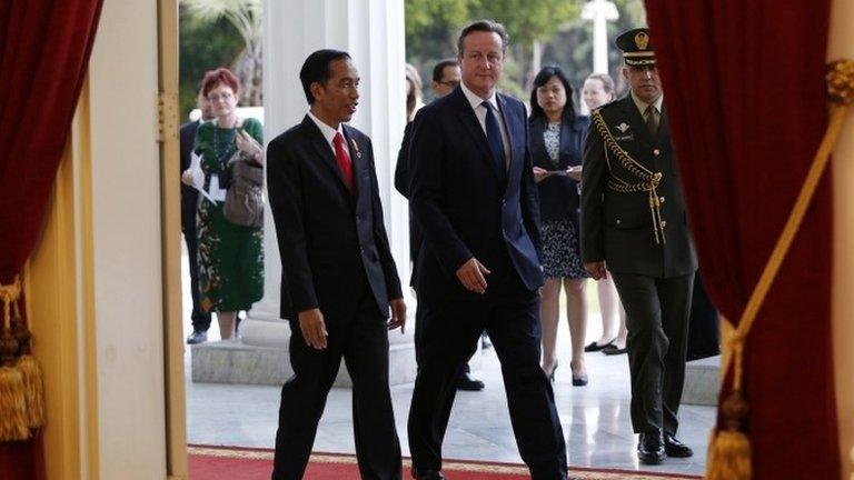 Indonesia's President Widodo and UK Prime Minister Cameron