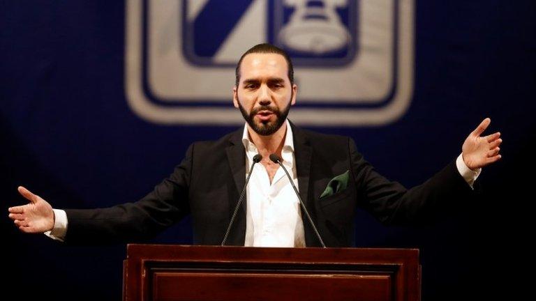 El Salvador's president-elect Nayib Bukele talks during the presentacion of downtown San Salvador Revitalization Project at the National Theater in San Salvador, El Salvador April 2, 2019.