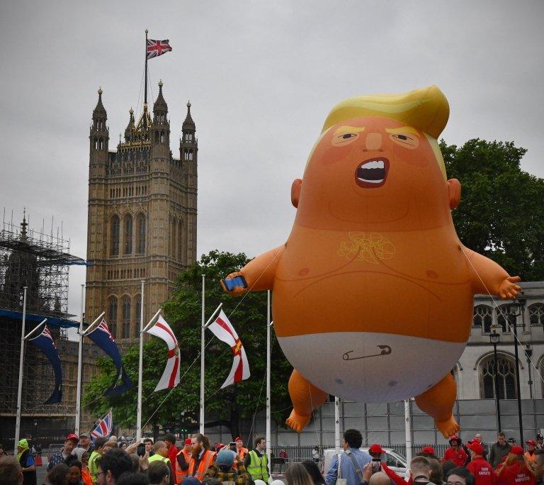 Trump balloon outside parliament