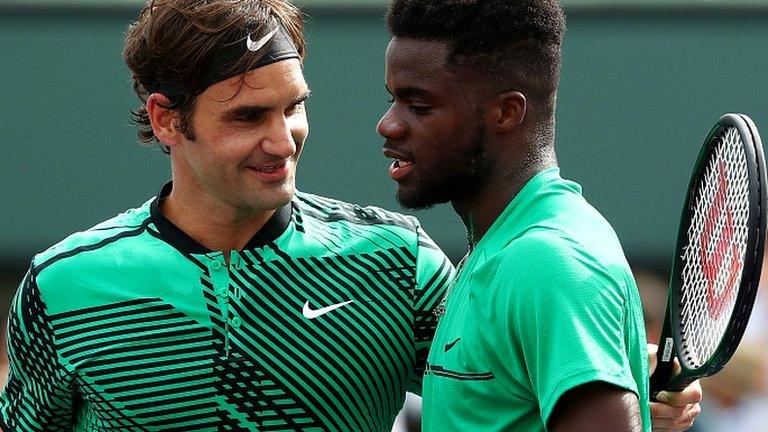 Roger Federer and Frances Tiafoe