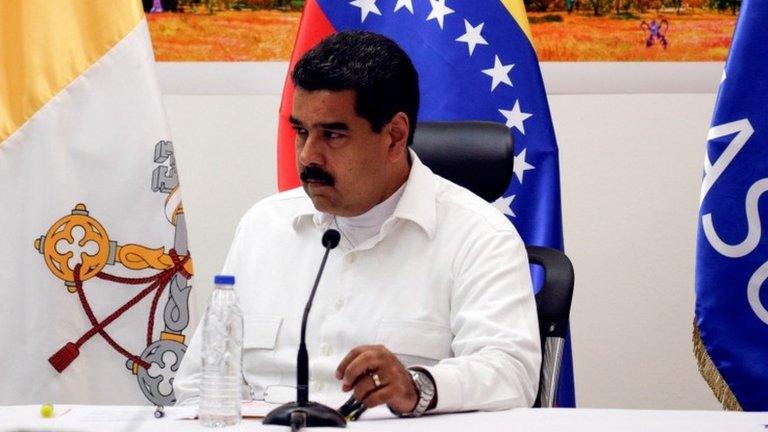 Venezuela's President Nicolas Maduro attends a political meeting between government and opposition in Caracas, Venezuela October 30, 2016.