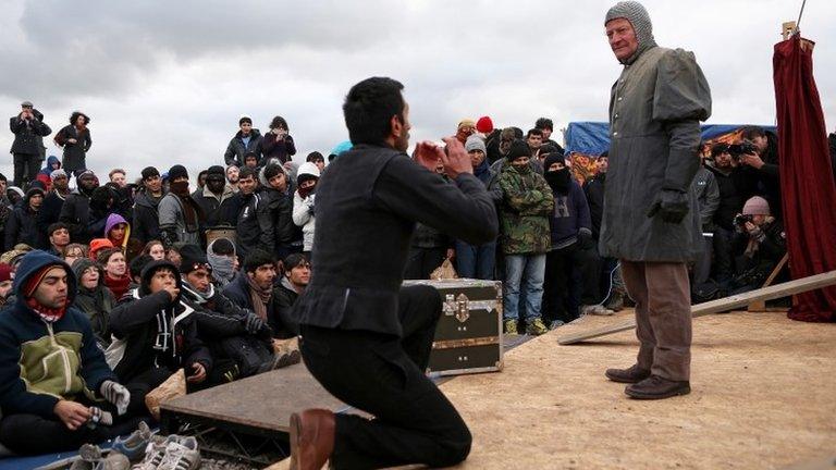 Hamlet performed in Calais' 'Jungle'