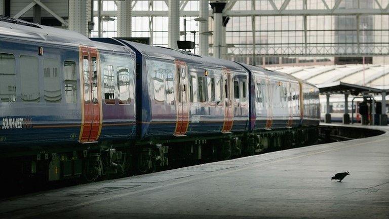 South West Trains carriages at Waterloo