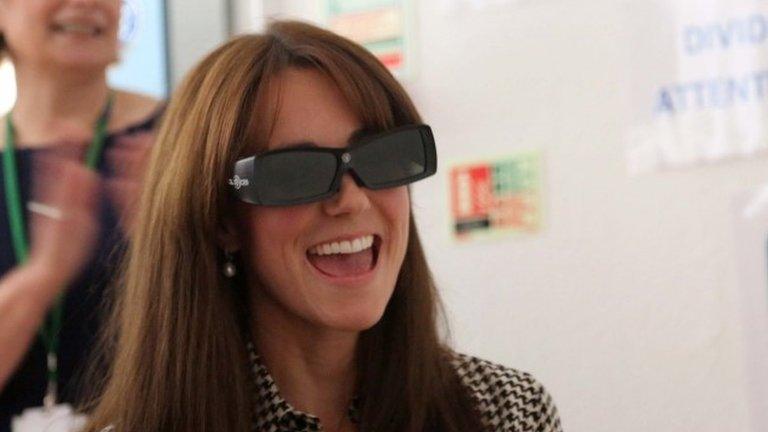 Duchess of Cambridge wearing 3D glasses