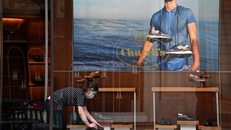 The window display of a shoe shop on London's Regent Street