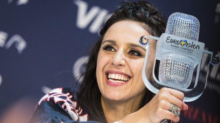 Jamala with trophy