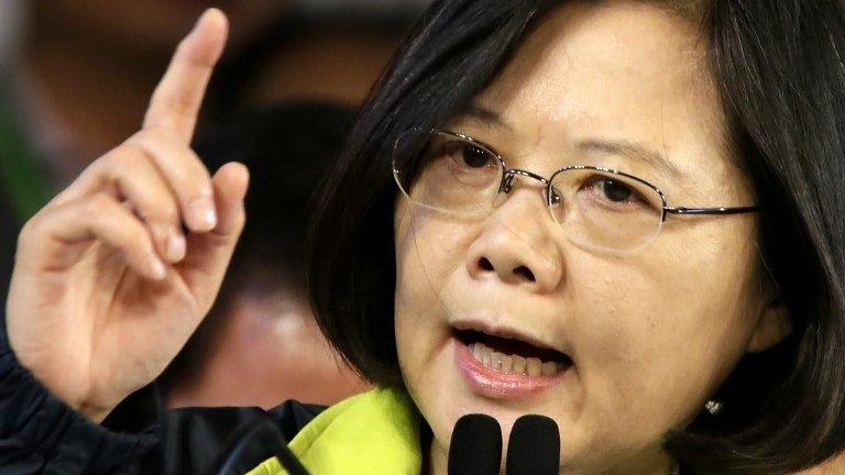 Tsai Ing-wen, Taiwan"s Democratic Progressive Party (DPP) presidential candidate, speaks to supporters during a campaign rally for the 2016 presidential election in Kaohsiung, Taiwan, 09 January 2016.