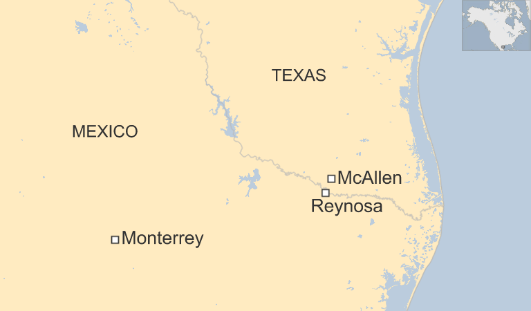 Map of US-Mexico border